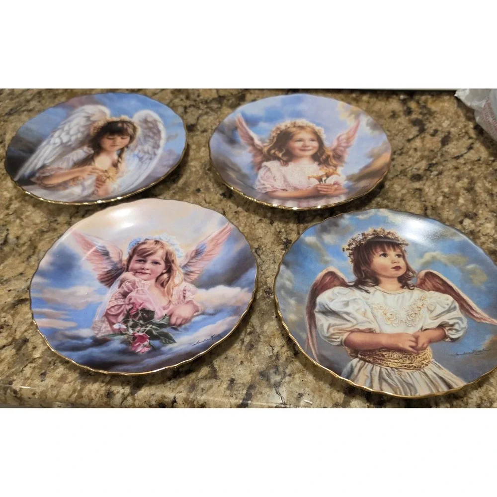 Sandra Kuck Precious Angels Collector Plates Lot 4 RECO 1994-95 Limited Edition